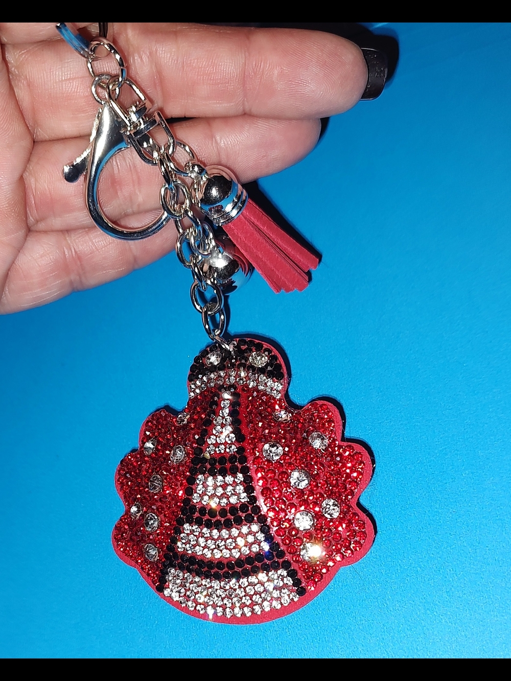 New! Rhinestone Ladybug Keychain/Purse/Bag Charm - Picture 4 of 6